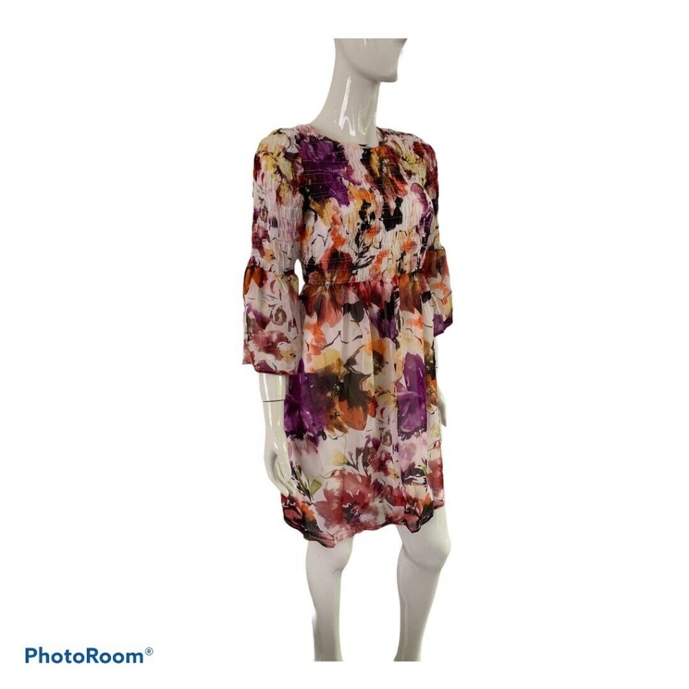 New Label By 5 Twelve Floral Red Purple Dress SM